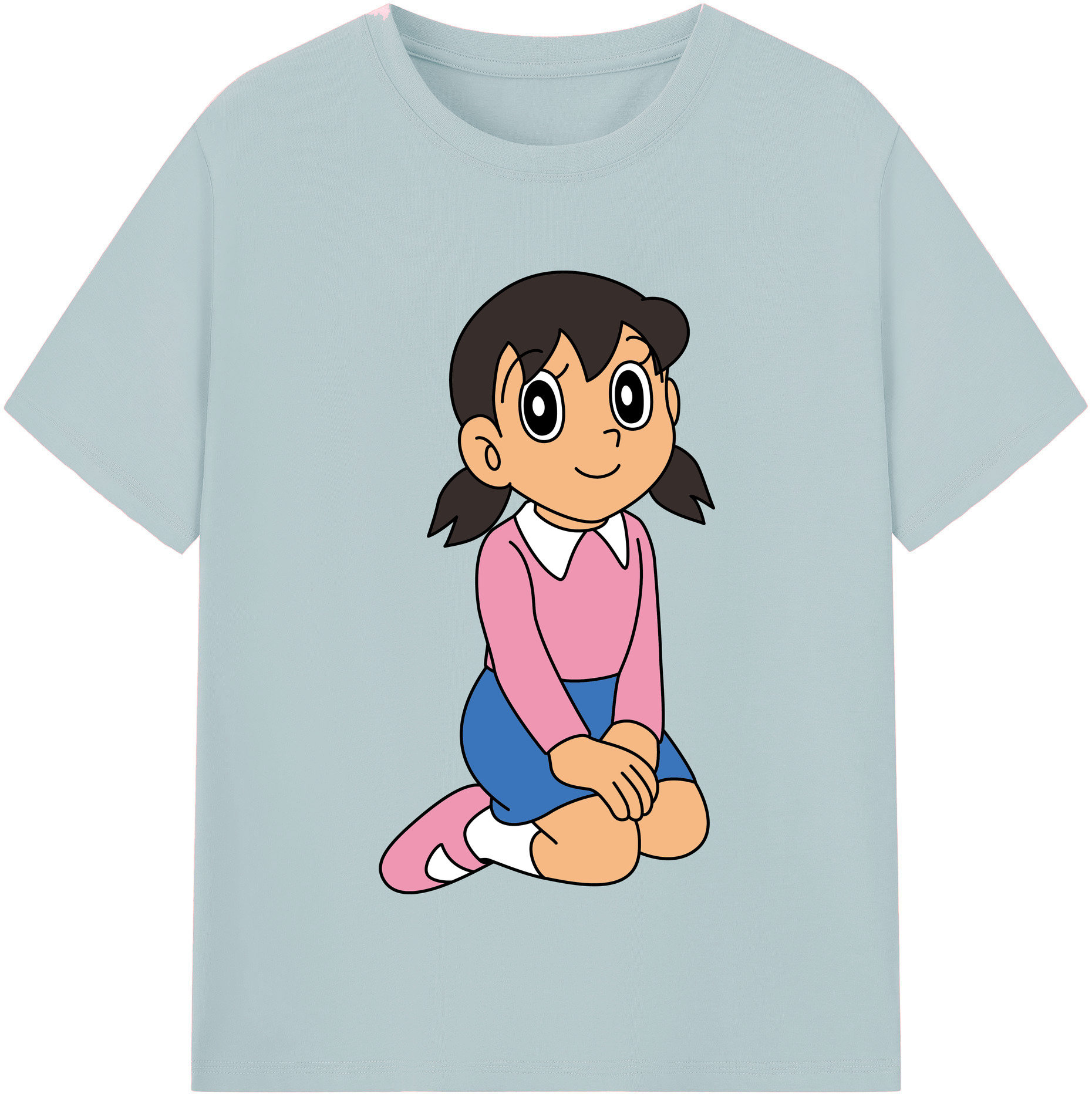 （画像用） ドラえもん みなもと しずか Doraemon Shizuka Minamoto 綿100％半袖Tシャツ（フロントプリント）